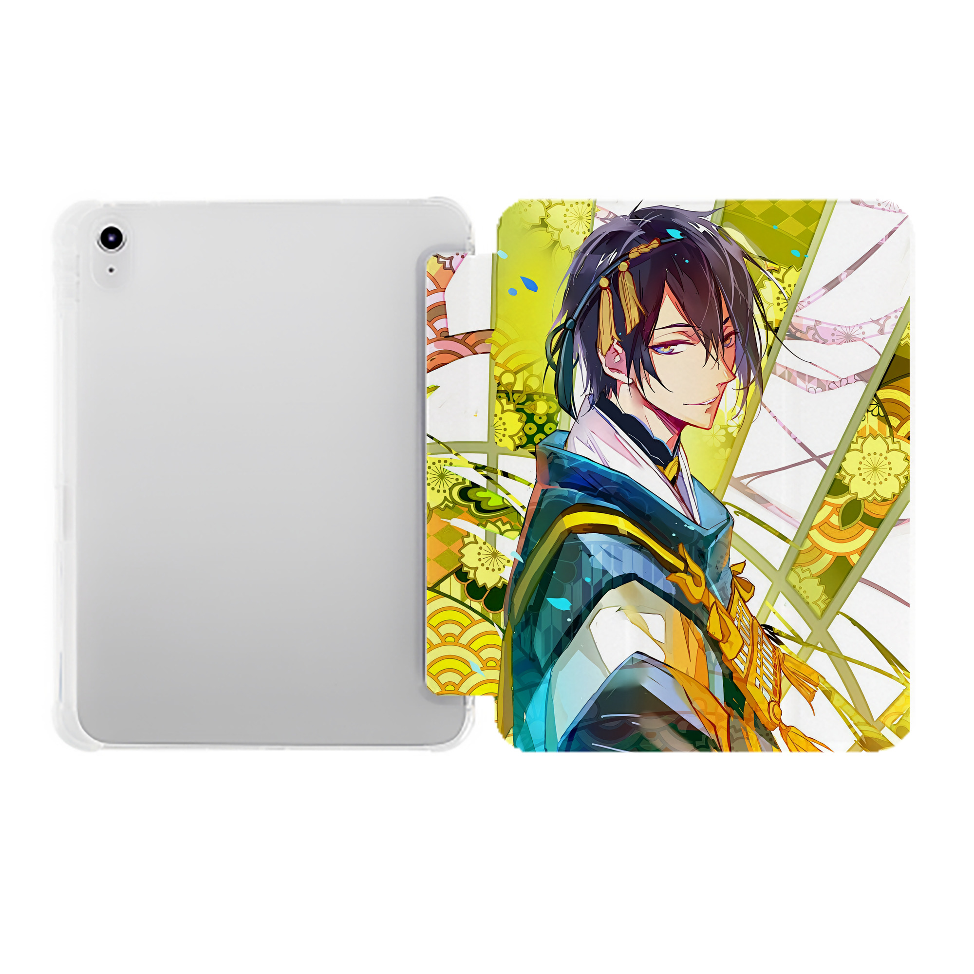 （画像用） 刀剣乱舞 Touken Ranbu IPad ケース ペン収納付き 三つ折りスタンド PUレザー×シリコン 対応機種9.5/10.5/10.9インチ